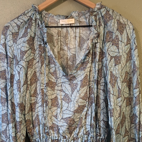Ramy Brook TATUM LONG SLEEVE MINI DRESS IN MYSTIC LEAF Size XS - Picture 4 of 10